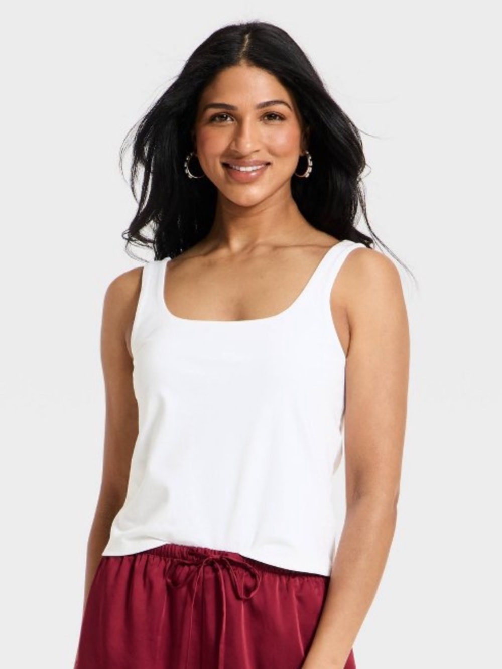 Women's Sculpt Square Tank Top - A New Day™
White M